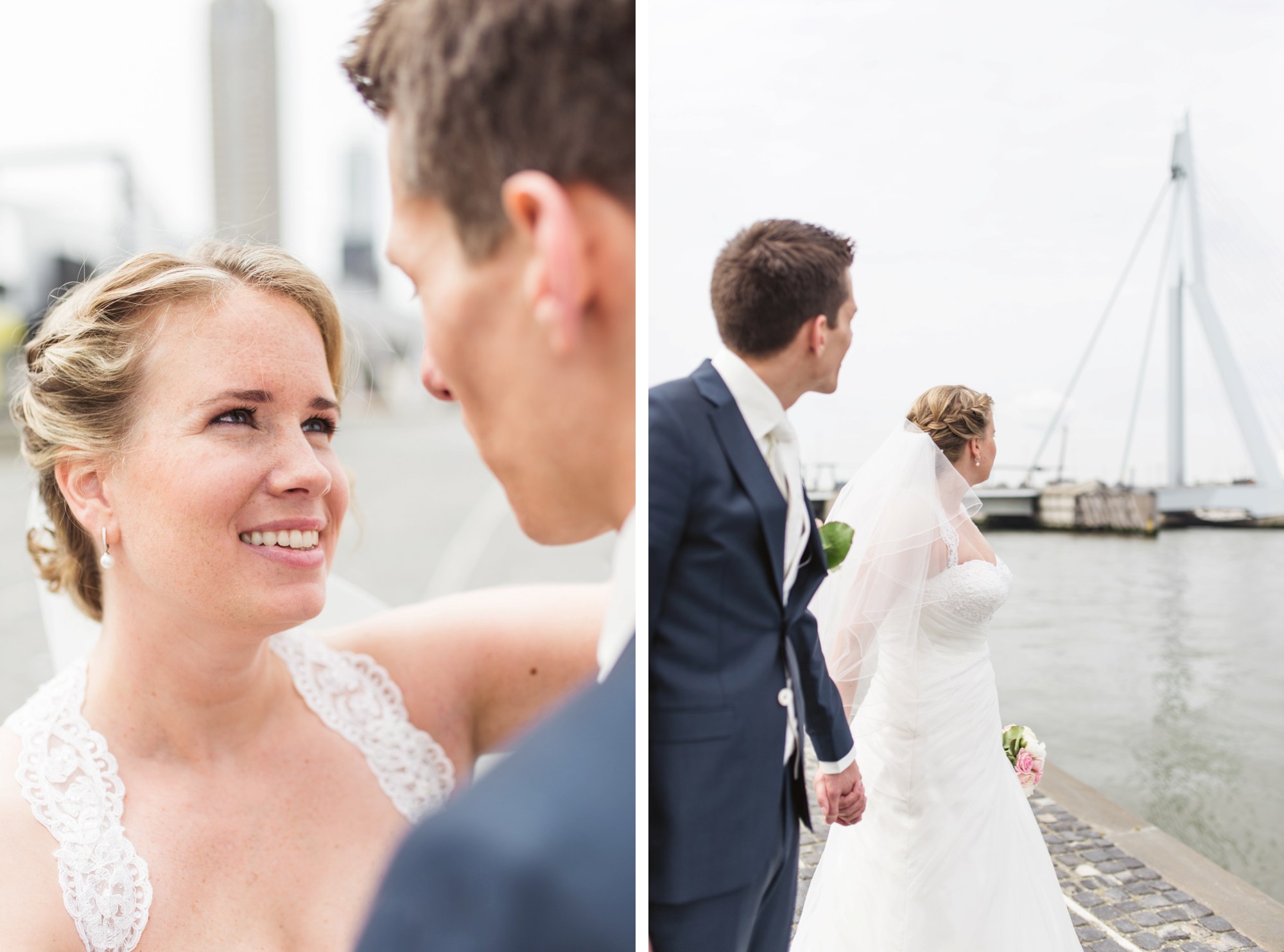 Bruidsfotografie Rotterdam Erasmus brug trouwen