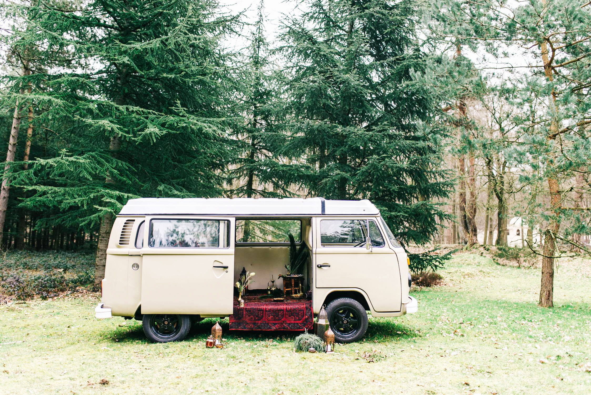 Fine art wedding photographer moroccan inspired styled shoot - Volkswagen van