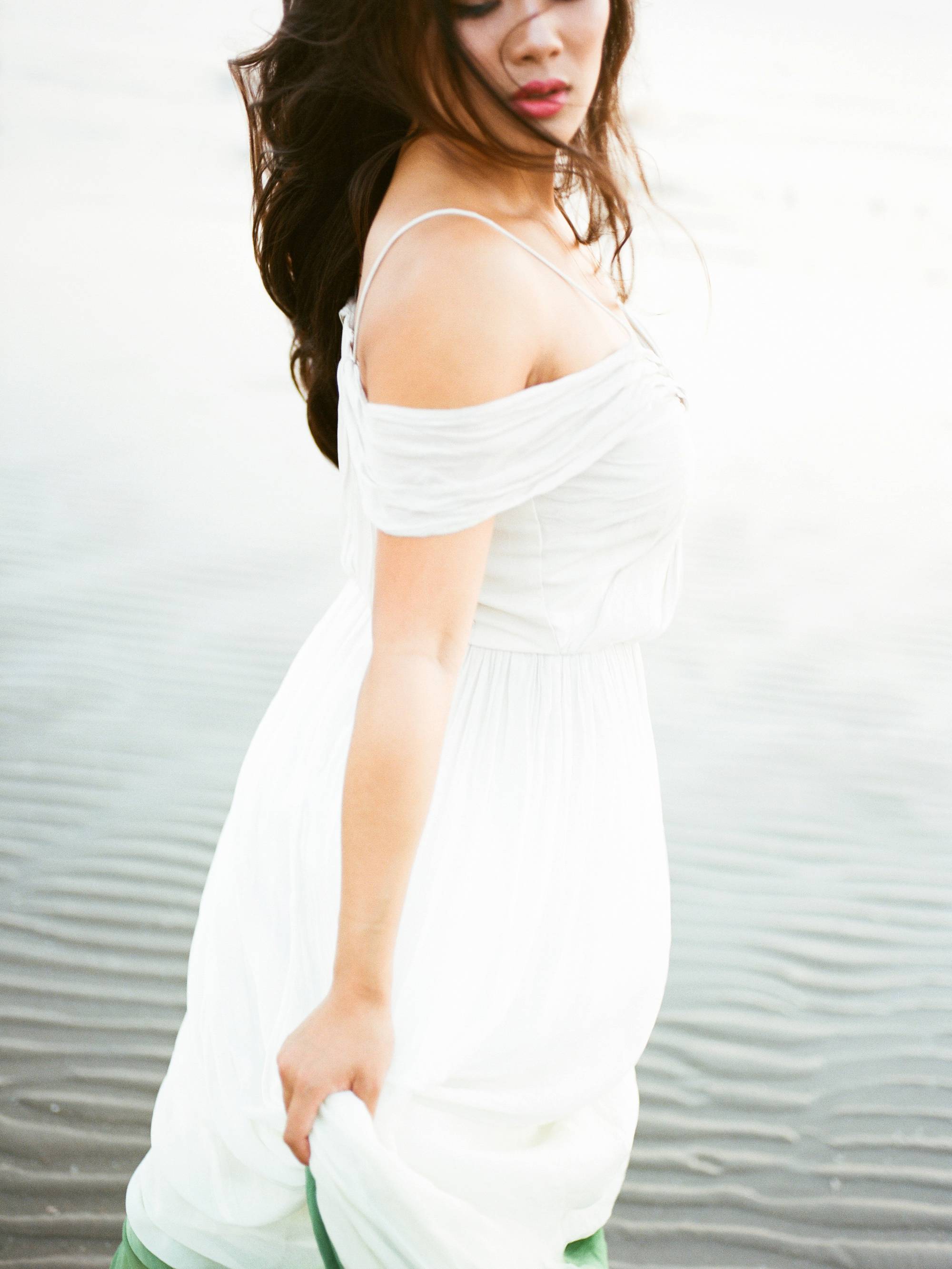 Fine art film photography for beach weddings in the Netherlands - Bridal portrait