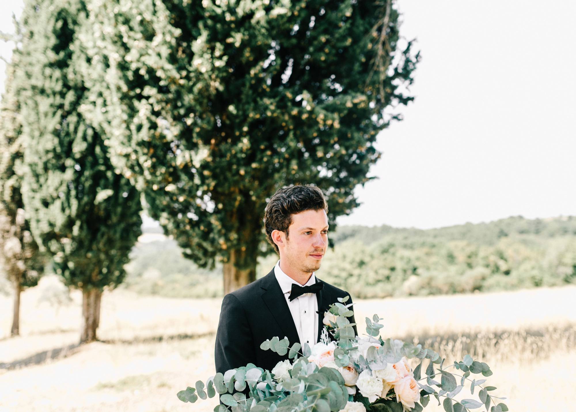Wedding photographer Destination Wedding Tuscany Italy - Groom waiting for his bride