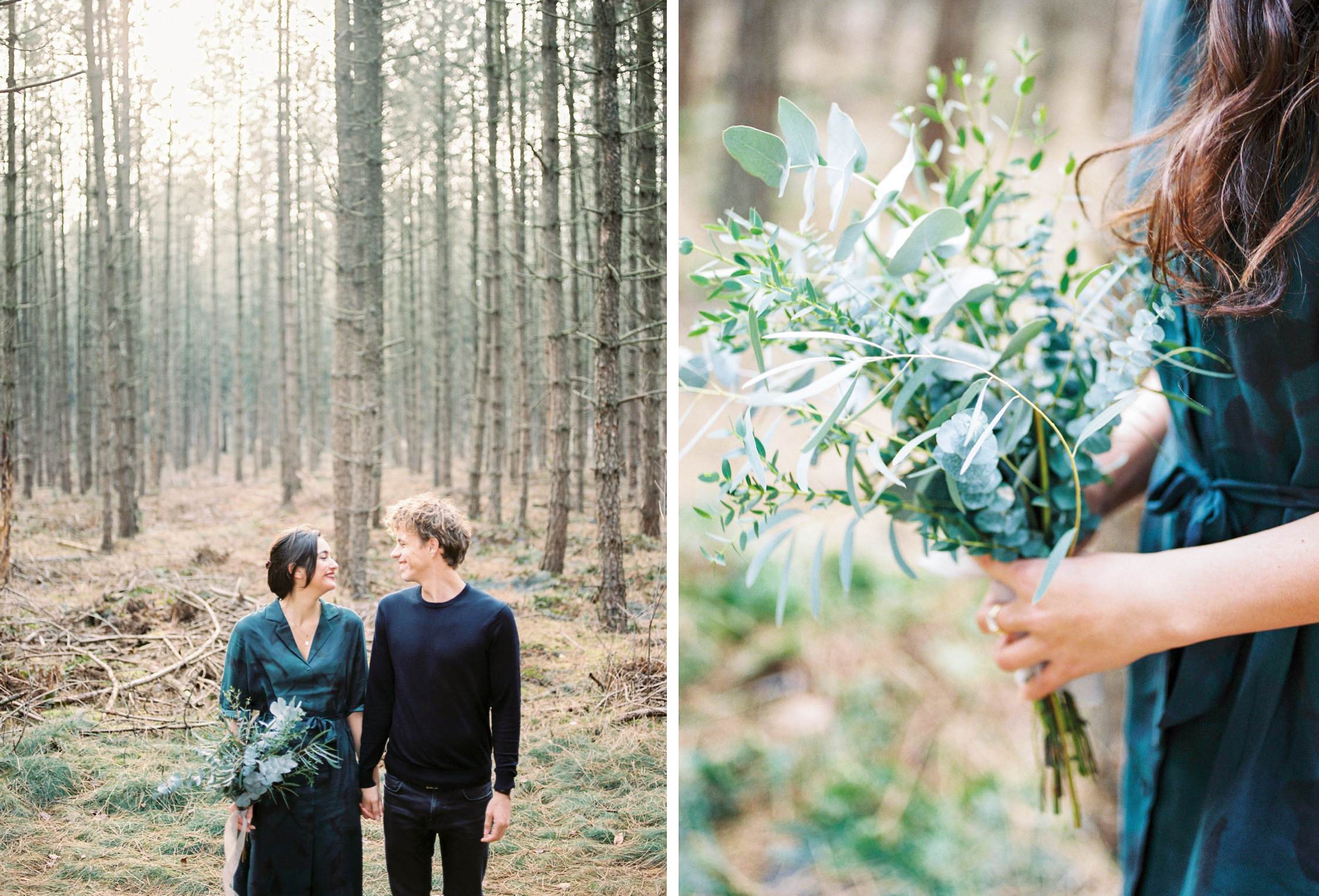 Fine art wedding photographer Winter forest engagement shoot Lage Vuursche - Engagement shoot in the forest