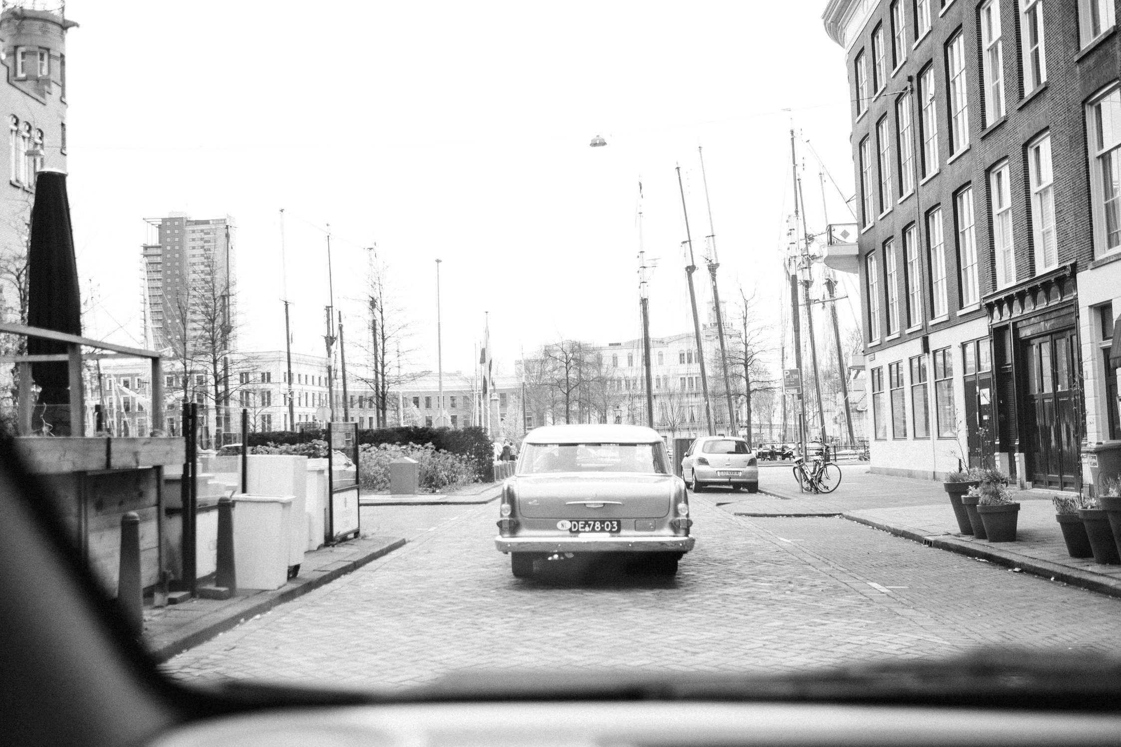 Fine art film photography Hotel New York Rotterdam - Wedding vintage car