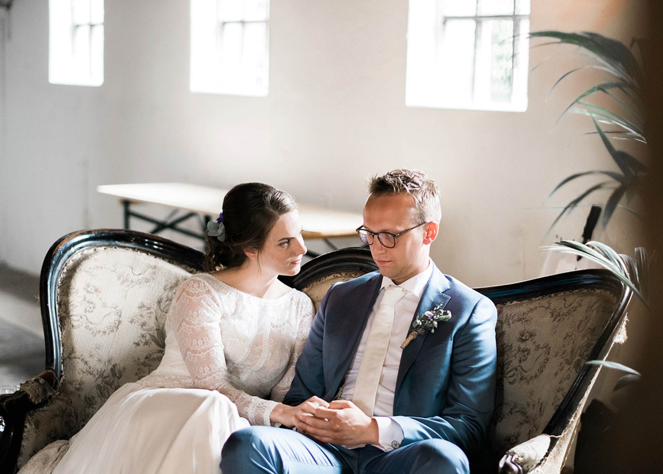 Fine art photography intimate farm wedding - Bride and groom