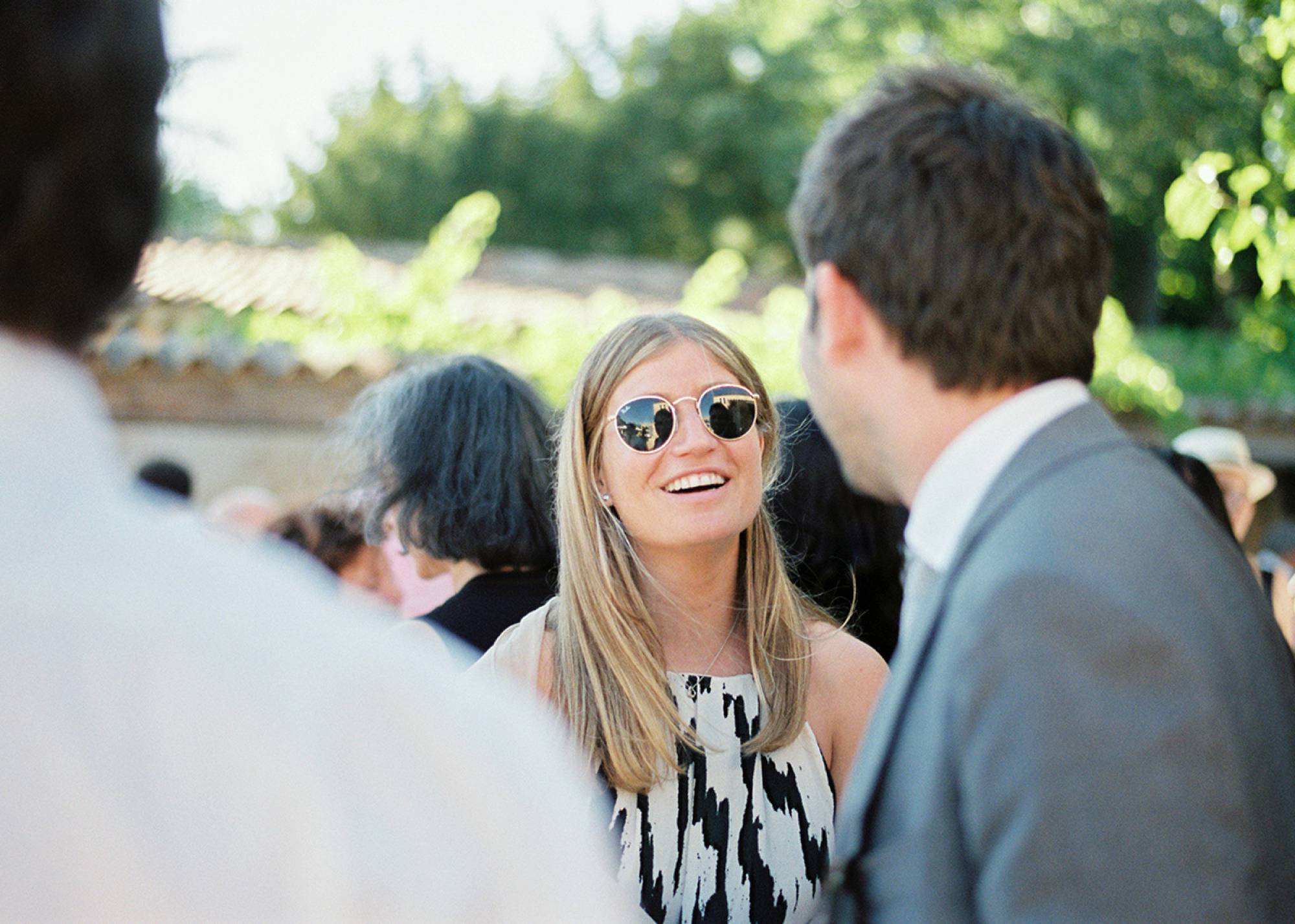 Fine art film photographer Provence - Wedding guests at the reception
