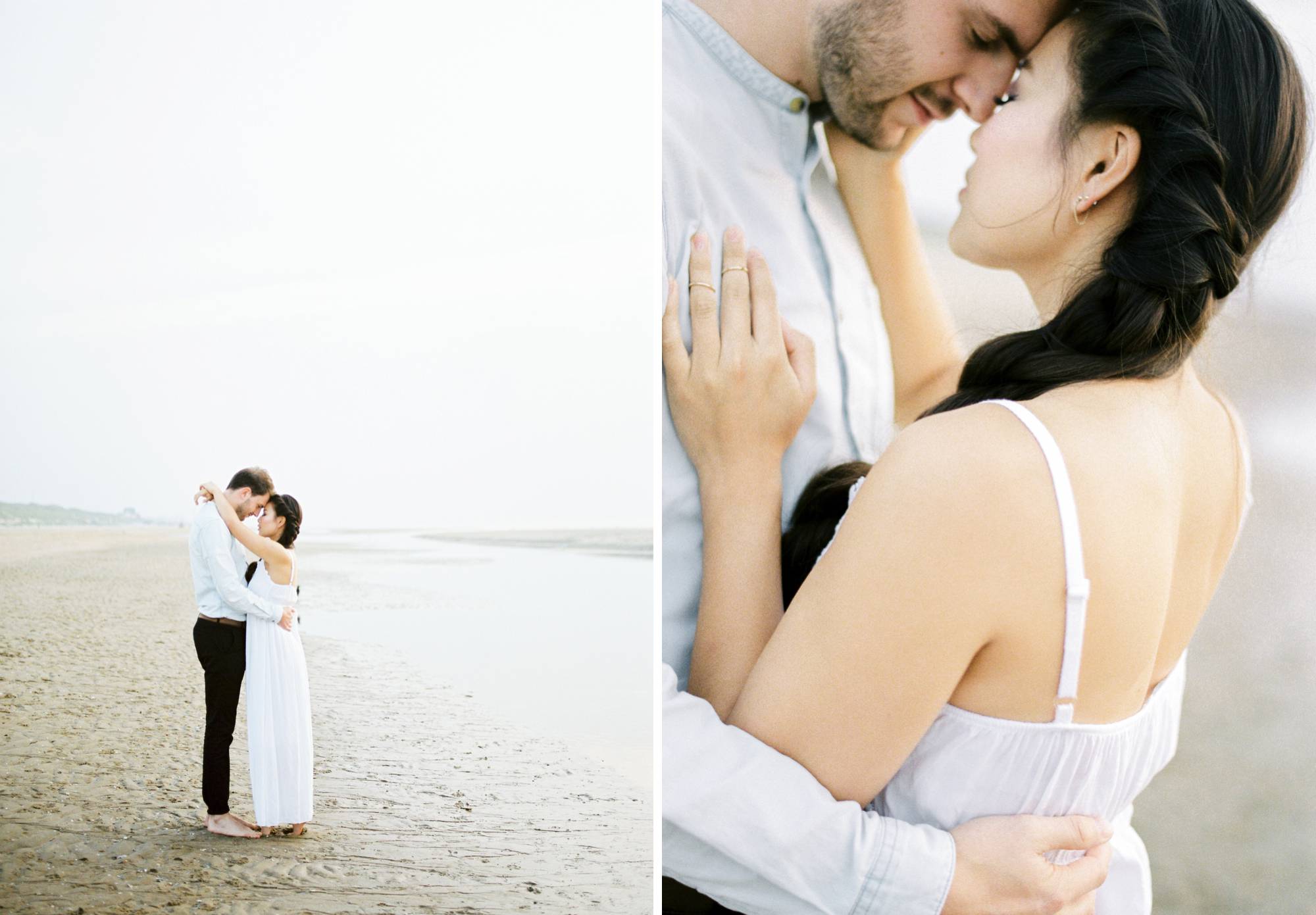Intimate engagement shoot at the beach in Bloemendaal