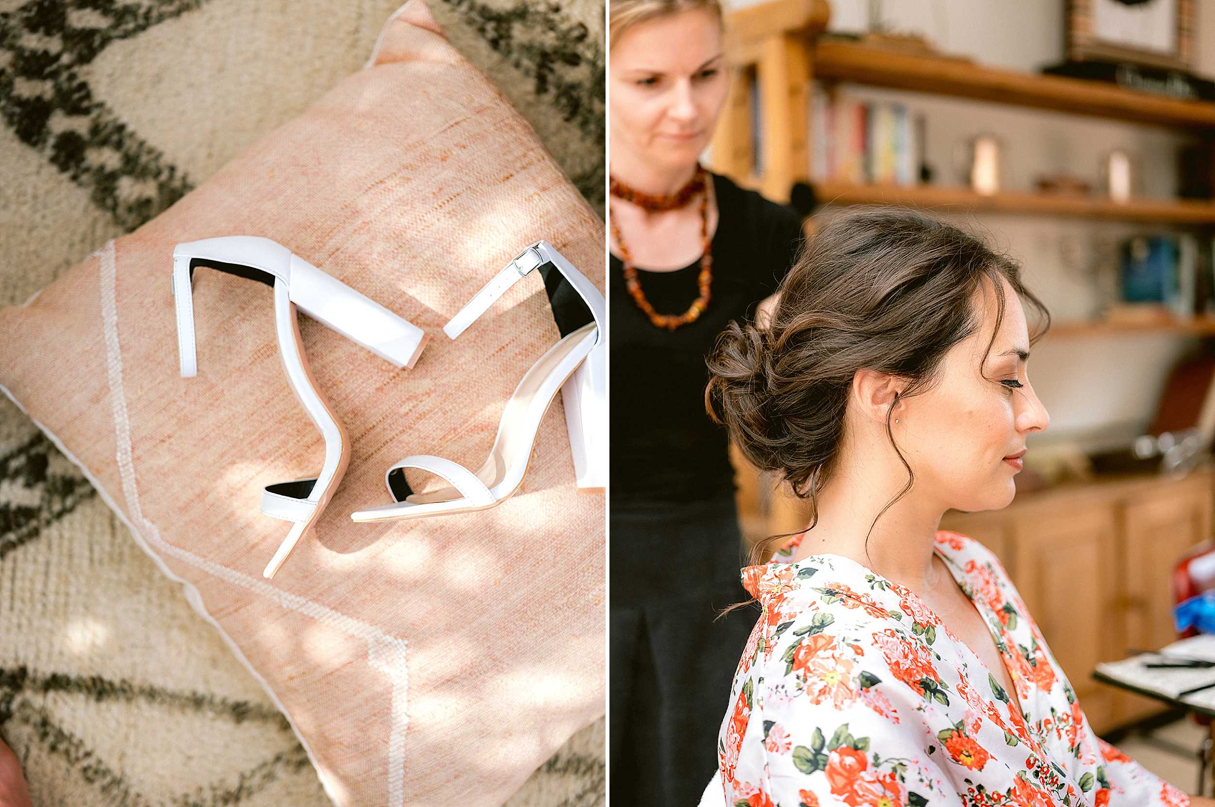 Rose getting ready for her elopement / wedding at Kasbah Bab Ourika Morocco // Raisa Zwart Photography