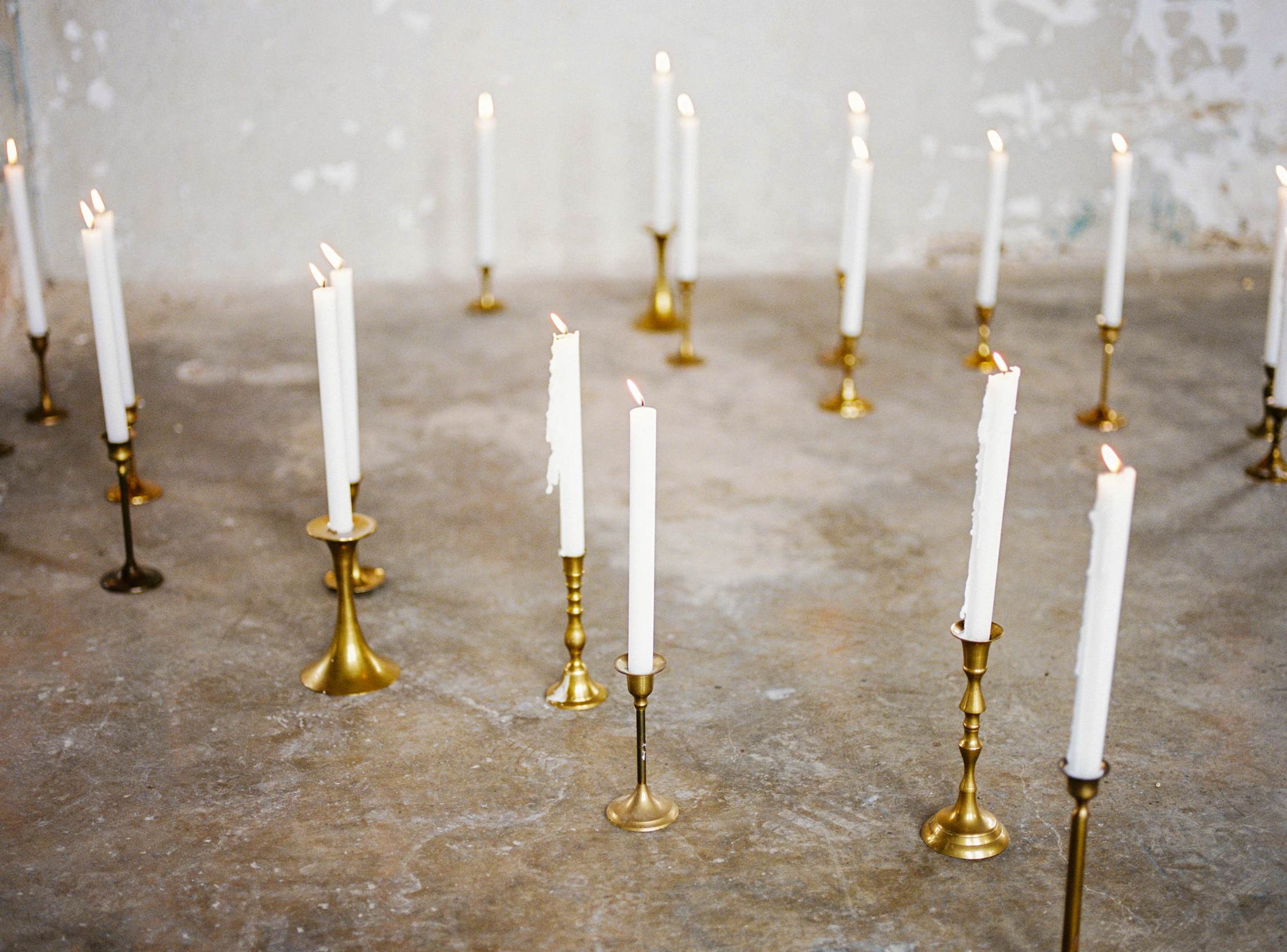Fine art wedding photographer Minimalistic Editorial Wedding shoot - Wedding candles